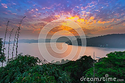 Sunset view Wen Wu Temple Stock Photo