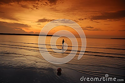 Sunset on VÃµsu beach Stock Photo