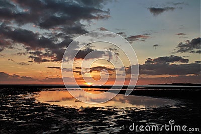 Sunset from Walney Island Cumbria UK. Stock Photo