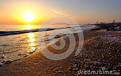 Sunset on the water in Mari Ermi Stock Photo