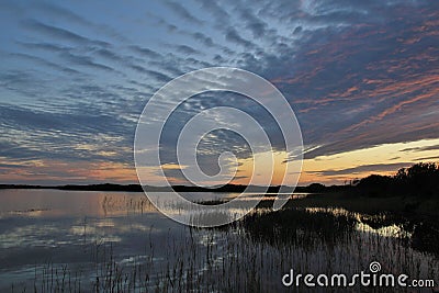 Sunset at the west coast of Denmark. Jammerbugten. Stock Photo