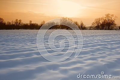 Sunset in winter Stock Photo