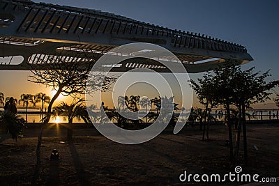 Sunset in winter day in Rio de Janeiro Editorial Stock Photo