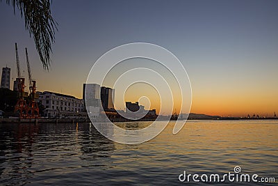 Sunset in winter day in Rio de Janeiro Editorial Stock Photo