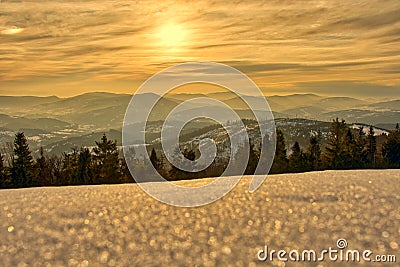 Sunset in winter Stock Photo