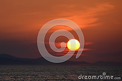 Sunset in Zadar Stock Photo