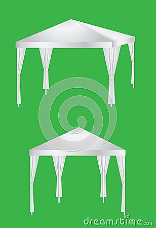 Sunshade mock up on green screen. Vector Illustration