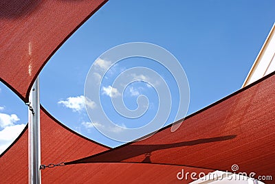 Sunshade sails Stock Photo