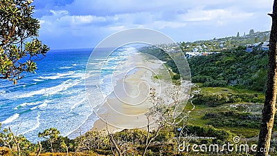 Stunning Coastal View, Sunshine Beach, Noosa, Sunshine Coast, Australia. Stock Photo
