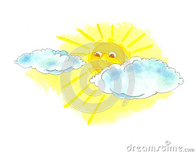 Sunshine through Clouds Stock Photo