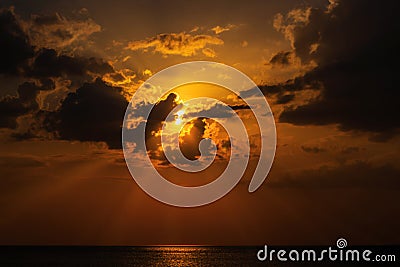 Sunshine hidden behind clouds Stock Photo