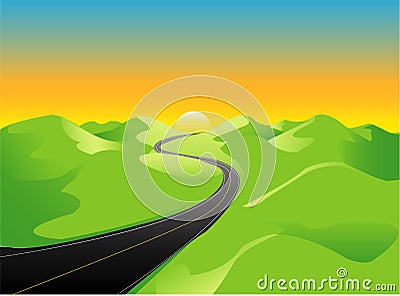 Sunshine Hills Vector Illustration