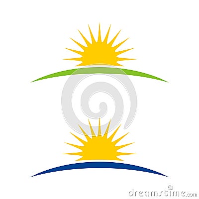 Sunshine Horizon Logo Template Illustration Design. Vector EPS 10 Vector Illustration