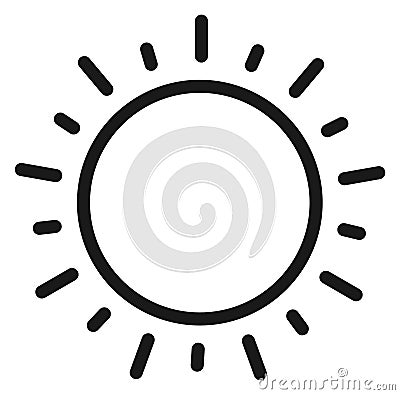 Sunshine icon. Hot summer sun linear symbol Vector Illustration