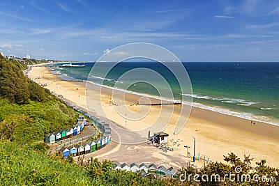 Bournemouth beach, pier, sea and sand Stock Photo