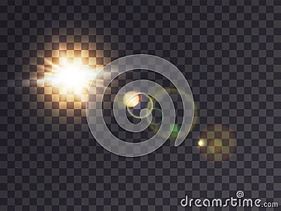 Sunshine with lens flare Cartoon Illustration