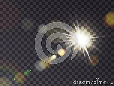 Sunshine with lens flare Vector Illustration