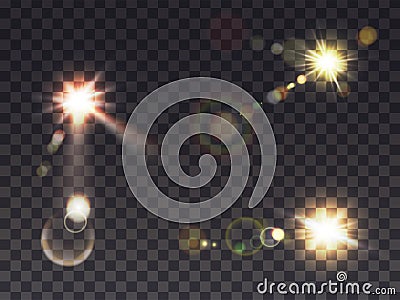 Sunshine with lens flare Vector Illustration