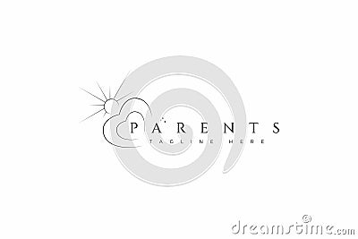Sunshine and Love Sign Symbol Parenting Logo Vector Illustration