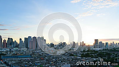 Sunshine morning time and transportation in Bangkok city Thailan Editorial Stock Photo