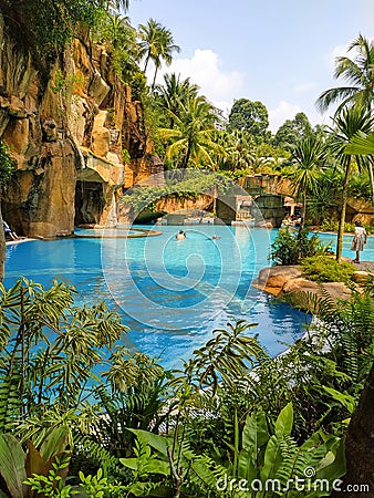 Sunway Lagoon hotel swimming pool Editorial Stock Photo