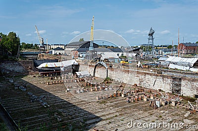 Suomenlinna Sveaborg dry dock, Helsinki, Finland Editorial Stock Photo