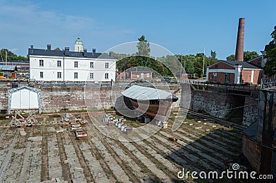 Suomenlinna Sveaborg dry dock, Helsinki, Finland Stock Photo