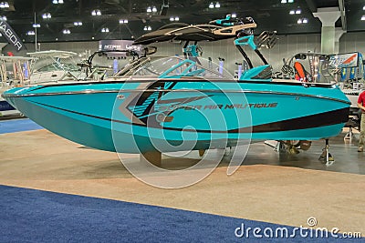 Super Air Nautique boat on display Editorial Stock Photo