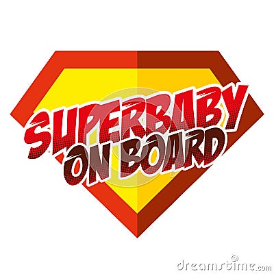 Super baby on board Superhero logo Vector Illustration