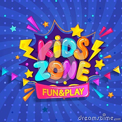 Super Banner for kids zone. Vector Illustration