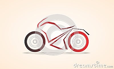 Super bike abstract angular curve design/sketch colored vector illustration Vector Illustration