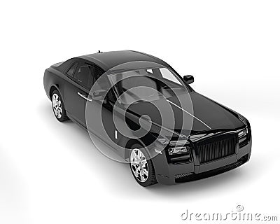 Super black modern luxury car - top beauty shot Stock Photo