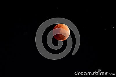 Super Blue Blood Moon on Bangkok, Thailand Stock Photo