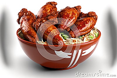 Super Bowl snack foods include wings with barbecue sauce Stock Photo