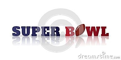 American football super bowl title text Vector Illustration