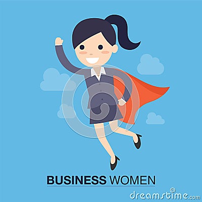 Super Business Woman Vector Illustration