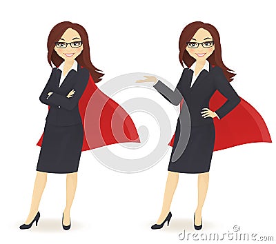 Super businesswoman Vector Illustration