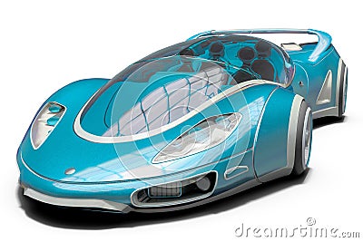 Super car from future no brand in a white background Stock Photo