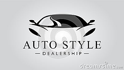 Super car logo design with concept sports vehicle icon silhouette Vector Illustration