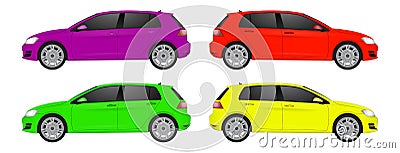 Super car realistic art side view. Generic automobile. Vector Illustration