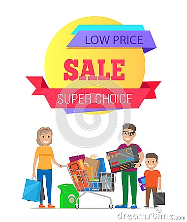 Super Choice Low Cost Special Offer Discount Promo Vector Illustration