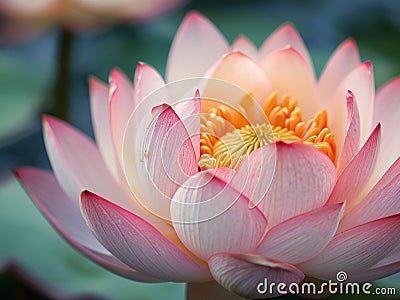 Super close up lotus flower, blur background Stock Photo