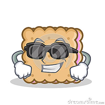 Super cool biscuit cartoon character style Vector Illustration