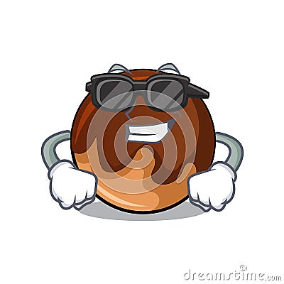 Super cool chocolate donut character cartoon Vector Illustration