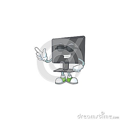 Super cool computer screen mascot character wearing black glasses Vector Illustration