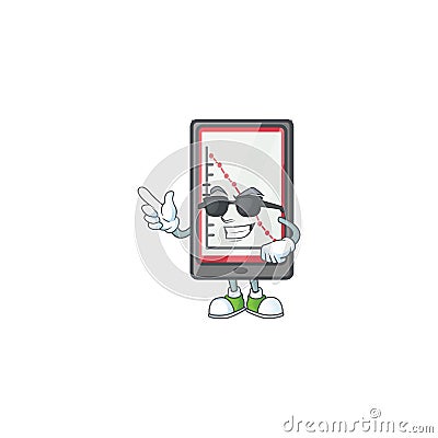 Super cool down chart vertical tablet for analysis. Vector Illustration