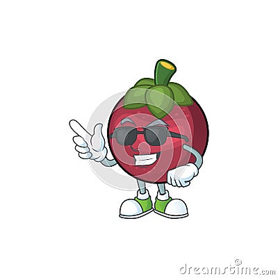 Super cool fruit mangosteen cartoon character for health Vector Illustration