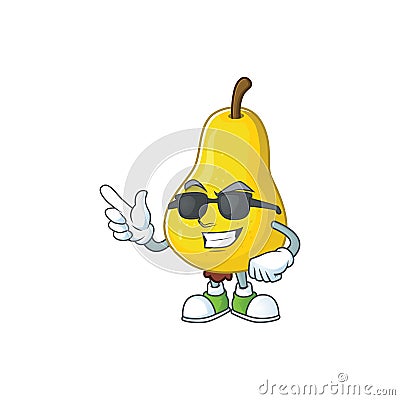 Super cool fruit pear character with mascot cartoon cute Vector Illustration