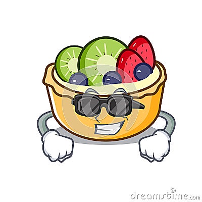 Super cool fruit tart character cartoon Vector Illustration