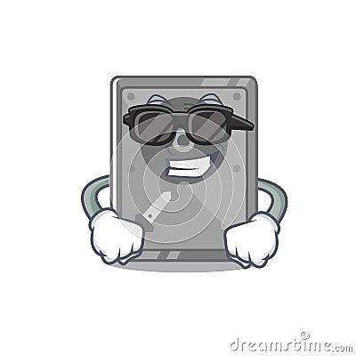 Super cool hard drive internal mascot isolated cartoon Vector Illustration